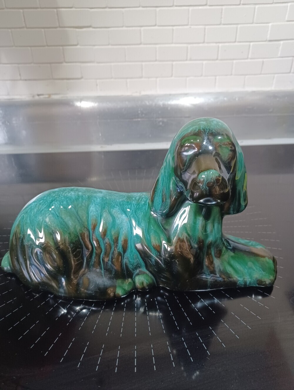 Vintage Mid Century Blue Mountain Pottery Cocker Spaniel Dog Statue BMP - Picture 2 of 9
